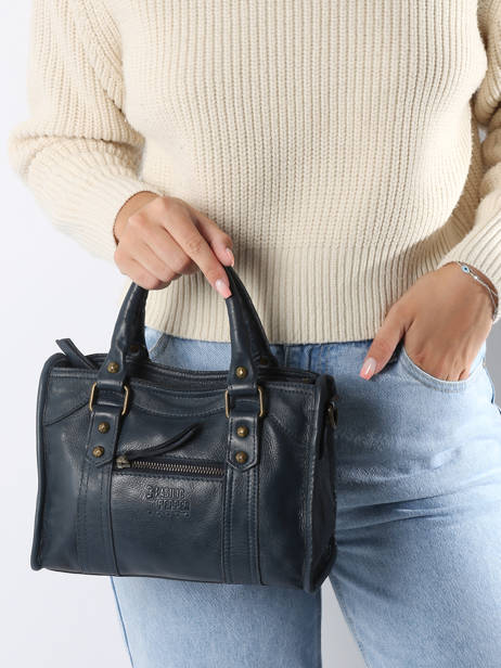 Sac Bandoulière Cow Cuir Basilic pepper Bleu cow BCOW72 vue secondaire 1