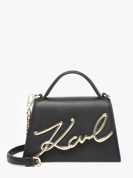 Sac Bandoulière K Signature Cuir Karl lagerfeld Noir k signature A1W30038