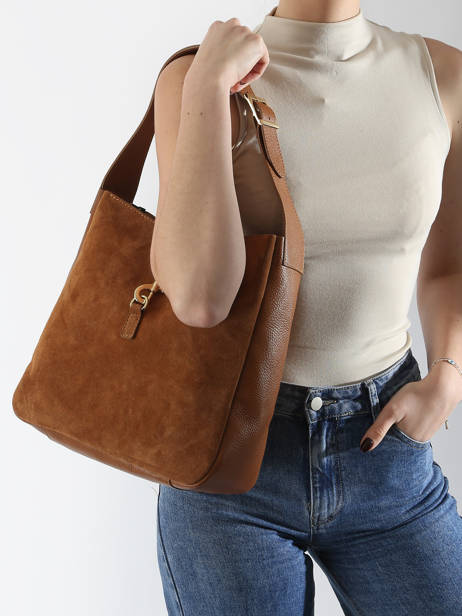 Sac Porté épaule Velvet Caviar Cuir Milano Marron velvet caviar VC24118 vue secondaire 1