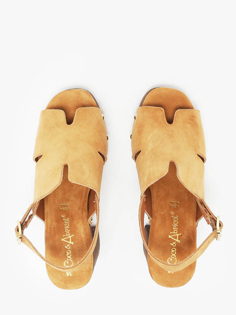 Sandales à Talon Carbini En Cuir Coco abricot Marron women V3107B vue secondaire 3