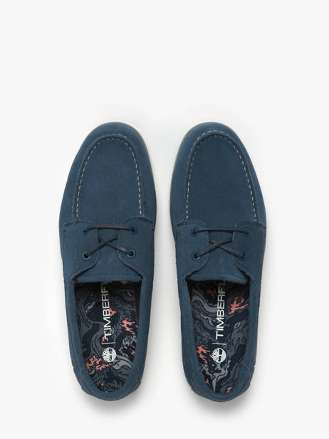 Mocassins Grafton Bay Lace Up En Cuir Timberland Bleu men 42X7EP31 vue secondaire 4