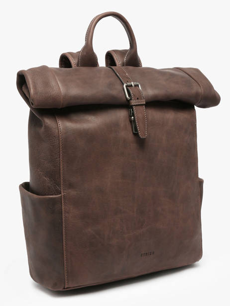 Sac à Dos Spider 2 Compartiments Cuir Etrier Marron spider ESPI8102 vue secondaire 2