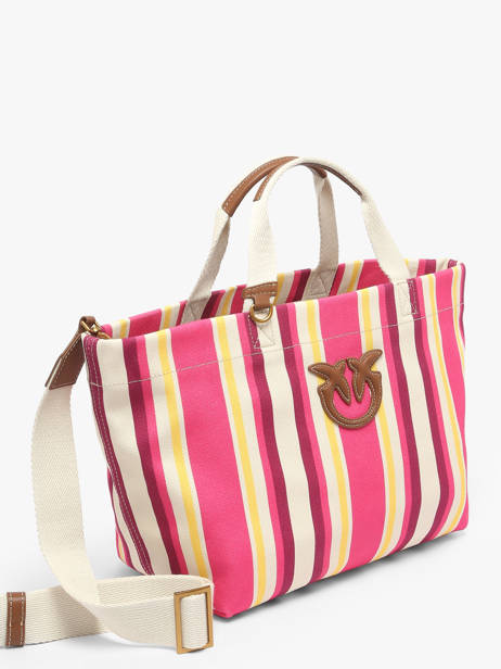 Sac Shopping Logo Shopper Coton Pinko Rose logo shopper 4753A2G5 vue secondaire 1