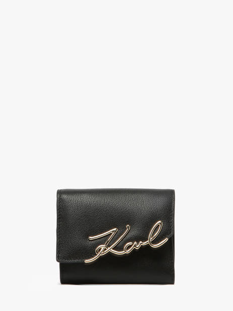 Portefeuille K Signature Cuir Karl lagerfeld Noir k signature A3W32019