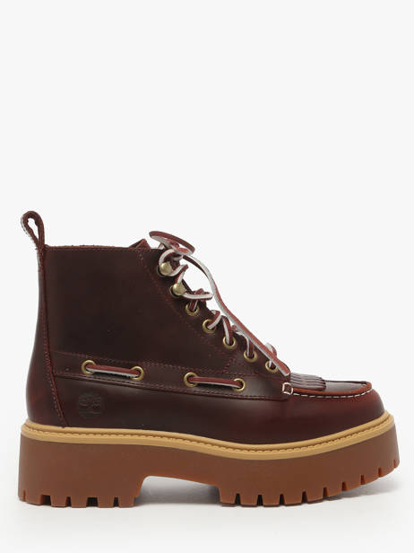 Bottines Plateforme En Cuir Timberland Marron women 27YZEIW1