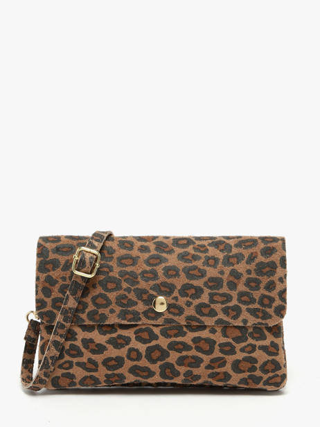 Sac Bandoulière Velvet Leopardo Cuir Milano Marron velvet leopardo VL23067