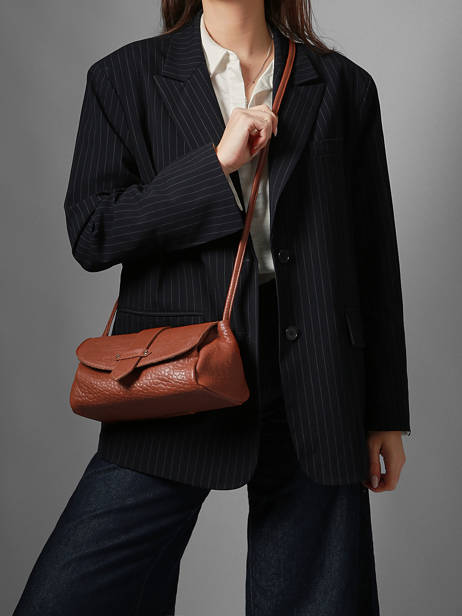 Sac Bandoulière M Agnes Cuir Etrier Marron agnes EAGC205M vue secondaire 1