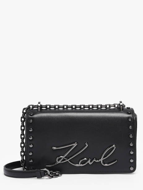 Sac Bandoulière K Signature Studs Cuir Karl lagerfeld Noir k signature B1W30049