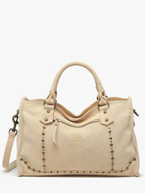 Sac à Main A4 Houston Cuir Basilic pepper Beige houston BHOU22