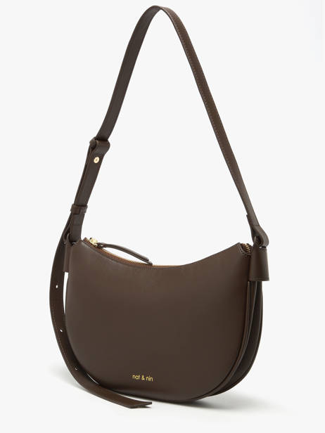 Sac Bandoulière Vintage Cuir Nat et nin Marron vintage LUNE vue secondaire 2