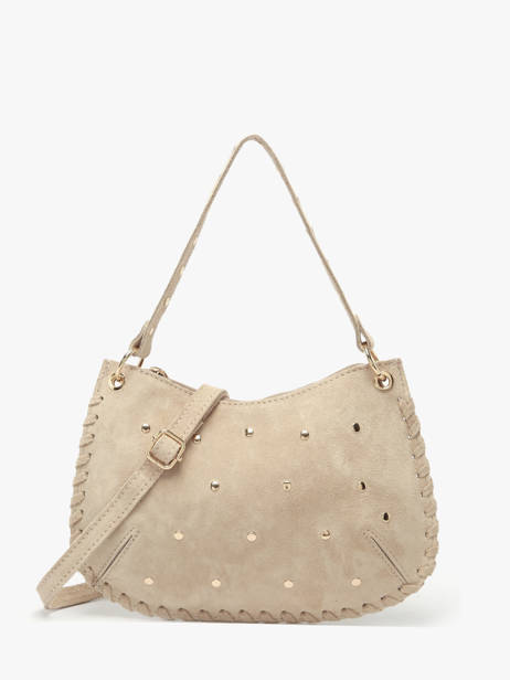 Sac Porté épaule Velvet Cuir Milano Beige velvet VE25116