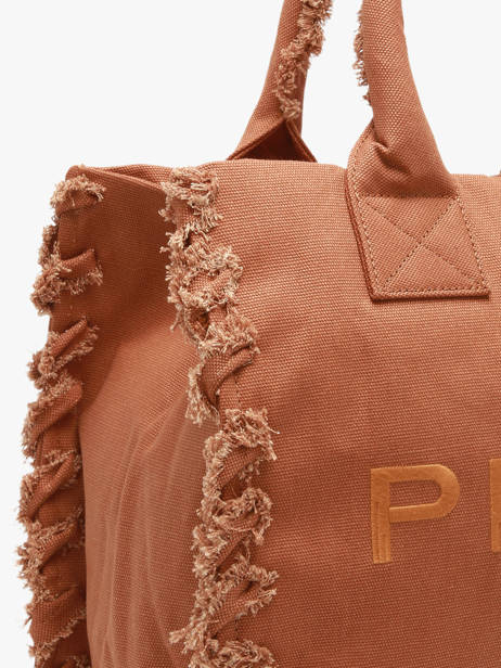 Sac Porté Main Logo Shopper Coton Pinko Marron logo shopper 6673A3A4 vue secondaire 3